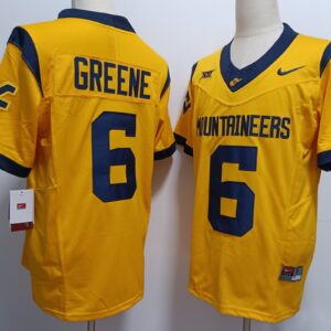 NCAA West Virginia Mountaineers 6 Garrett Greene Gold F.U.S.E. Vapor Limited Men Jersey