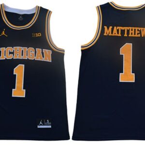 NCAA Michigan Wolverines 1 Charles Matthews Navy College Basketball Men Jersey