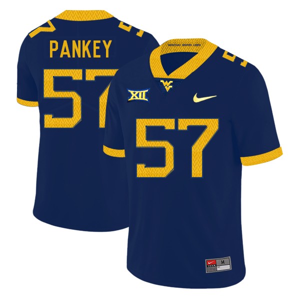 NCAA West Virginia Mountaineers 57 Adam Pankey Navy College Football Men Jersey