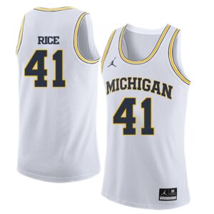 NCAA University of Michigan 41 Glen Rice White College Basketball Men Jersey