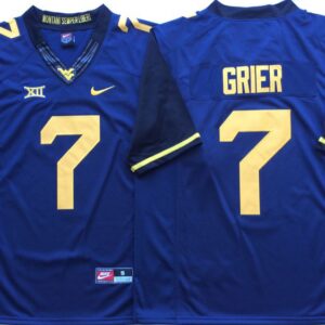 NCAA West Virginia Mountaineers 7 Will Grier Navy Blue Football Limited Men Jersey