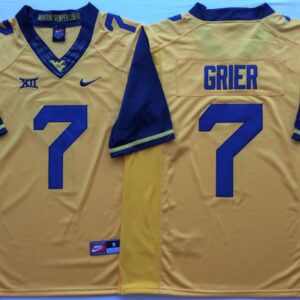 NCAA West Virginia Mountaineers 7 Will Grier Gold Football Men Jersey