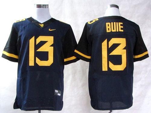 NCAA West Virginia Mountaineers 13 Andrew Buie Navy Blue Men Jersey