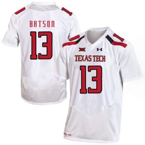 NCAA Texas Tech Red Raiders 13 Cameron Batson White College Football Men Jersey