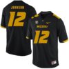 NCAA Missouri Tigers 12 Johnathon Johnson Black Nike College Football Men Jersey