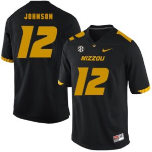 NCAA Missouri Tigers 12 Johnathon Johnson Black Nike College Football Men Jersey
