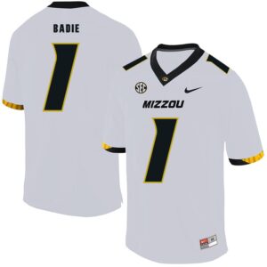NCAA Missouri Tigers 1 Tyler Badie White Nike College Football Men Jersey