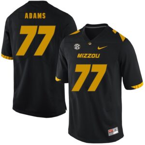 NCAA Missouri Tigers 77 Paul Adams Black Nike College Football Men Jersey