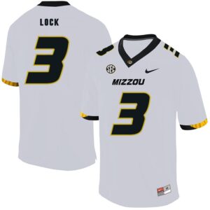 NCAA Missouri Tigers 3 Drew Lock White Nike College Football Men Jersey