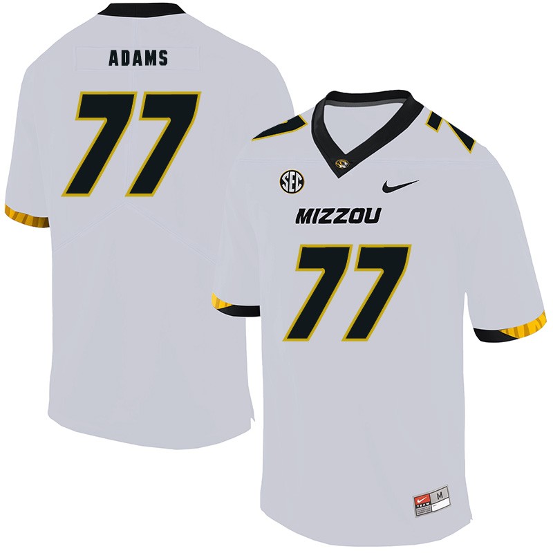 NCAA Missouri Tigers 77 Paul Adams White Nike College Football Men Jersey