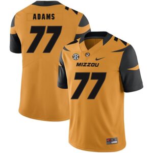 NCAA Missouri Tigers 77 Paul Adams Gold Nike College Football Men Jersey