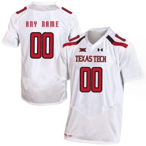 NCAA Texas Tech Red Raiders White Men's Customized College Football Men Jersey