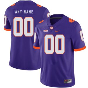 NCAA Clemson Tigers Purple Customized Nike College Football Men Jersey