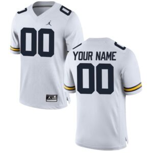 NCAA Michigan Wolverines White Jordan Brand Customized Men Jersey