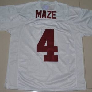 NCAA Alabama Crimson Tide 4 Marquis Maze White Men Jersey