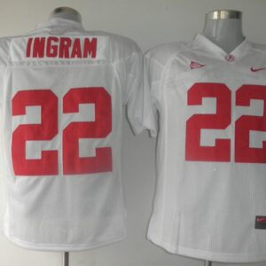 NCAA Alabama Crimson Tide 22 Mark Ingram White Men Jersey