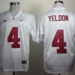 NCAA Alabama Crimson Tide 4 T.J Yeldon White Men Jersey