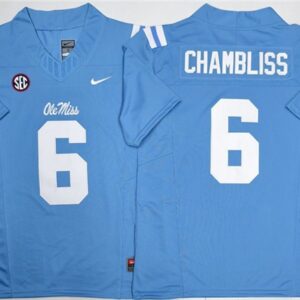 Ole Miss Rebels 6 Trinidad Chambliss Blue F.U.S.E. Vapor Limited Men Jersey