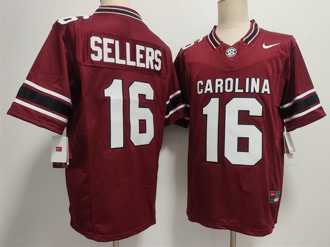South Carolina Gamecocks 16 LaNorris Sellers Red F.U.S.E. Vapor Limited Men Jersey